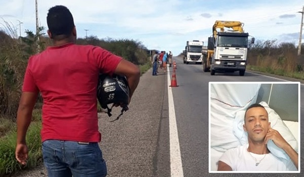 Motociclista morre após colidir contra caminhão baú no trevo da BR-030, em Brumado 