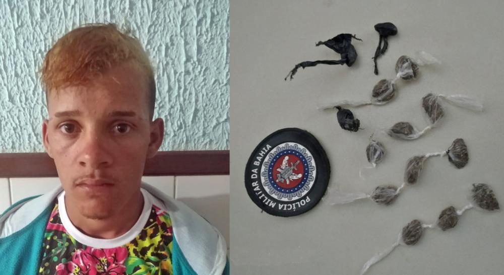 Guanambi: Jovem é detido no bairro Joaquim Fernandes acusado de tráfico de drogas 