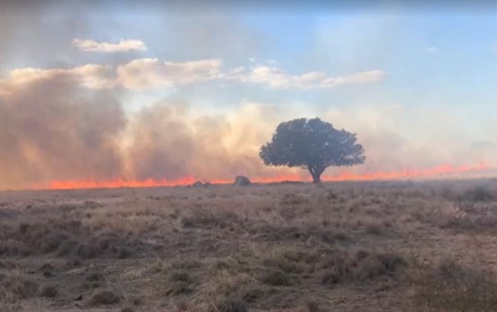 Incêndio atinge área de fazenda localizada entre Guanambi e Ceraíma