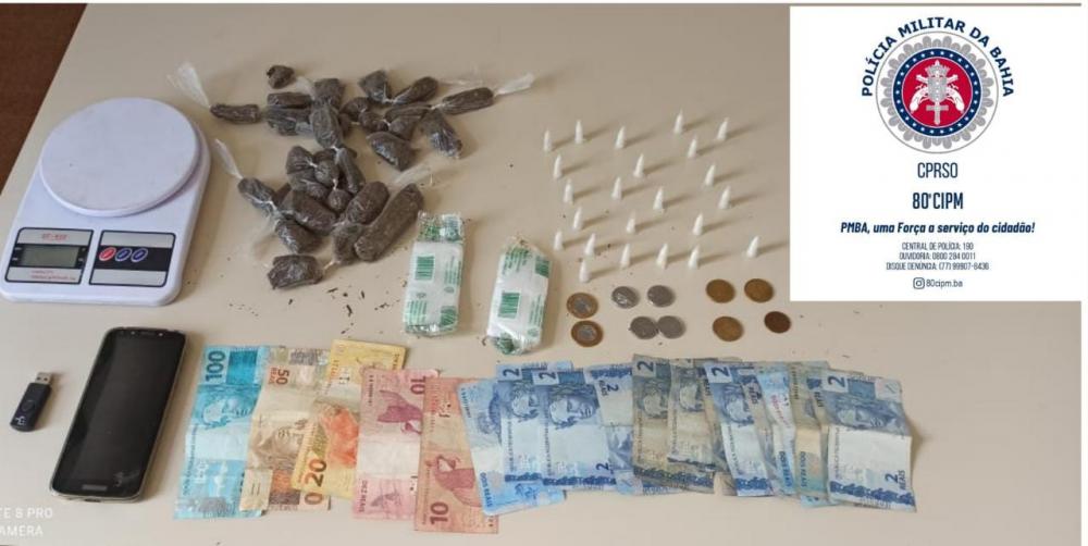 Homem suspeito por homicídio e tráfico de drogas é preso em Cândido Sales