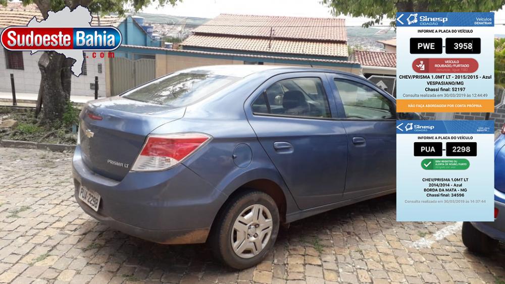 Empresária é flagrada dirigindo carro roubado e clonado no Centro de Caetité