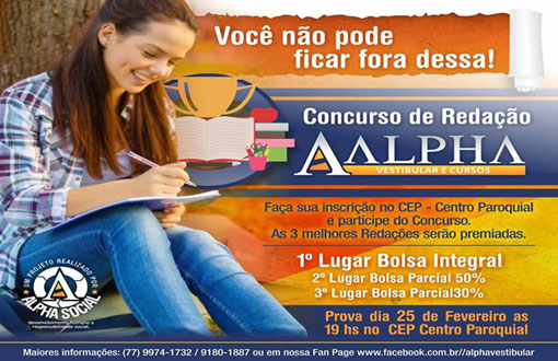 ALPHA: 1º Concurso de Redação teve como tema o drama vivido pelo garoto Arthur 