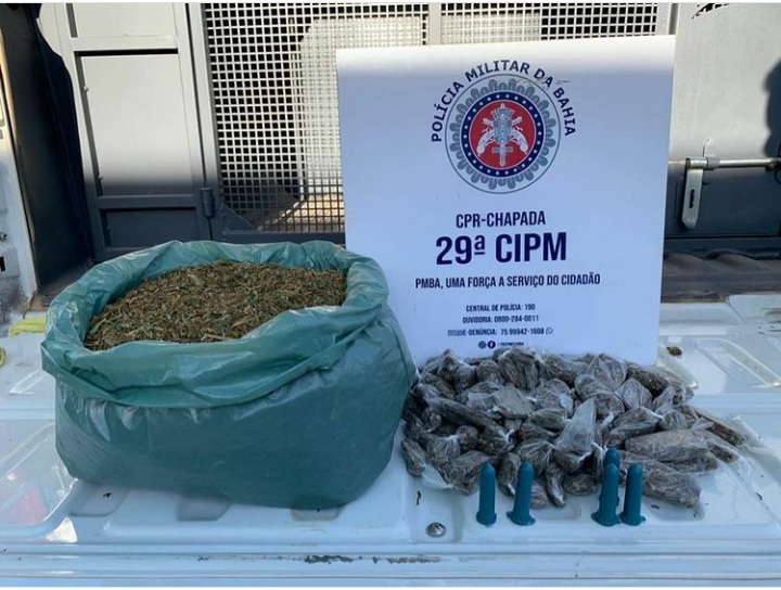 Polícia Militar apreende cerca de 1 Kg de maconha na Chapada Diamantina 