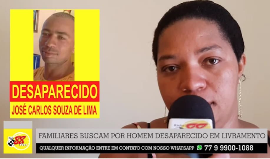 Familiares buscam por homem de 29 anos desaparecido em Livramento 