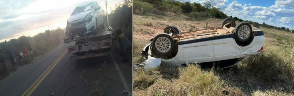 Motorista sobrevive após capotar carro na BR-030, em Malhada 