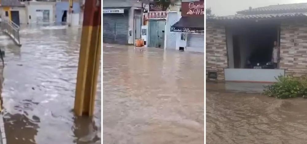 Chuvas provocam alagamentos e deixam cidades em emergência no interior da Bahia