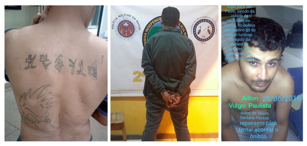 PRE prende foragido da Justiça dentro de ônibus em Sussuarana, distrito de Tanhaçu