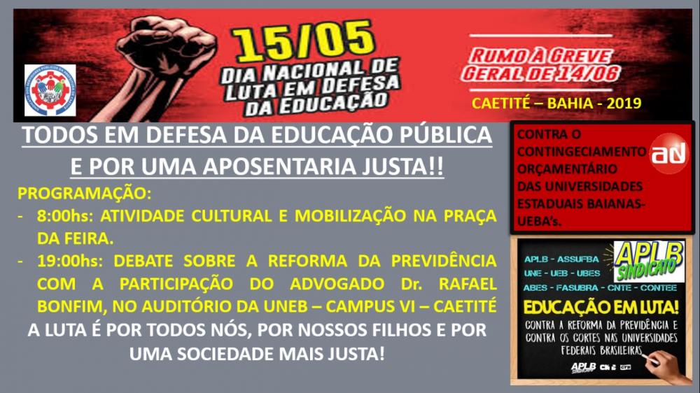 Caetité: Entidades ligadas a Educação fazem paralisação de um dia no município