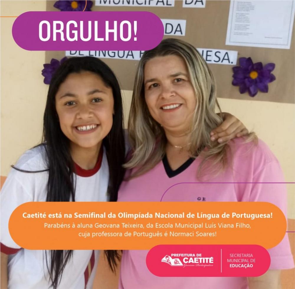 Caetiteense de Santa Luzia é Semi Finalista na Olimpíada de Língua Portuguesa, com grandes chances de chegar a etapa Nacional