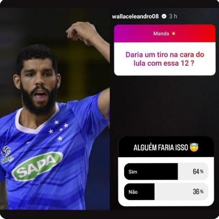 Jogador da seleção de vôlei, Wallace sugere ‘tiro na cara do Lula’