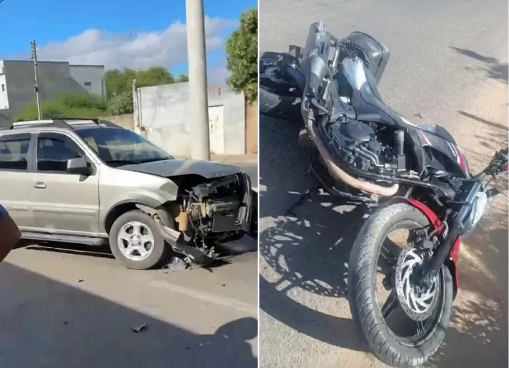 Motociclista fica ferido após colisão com carro em Guanambi