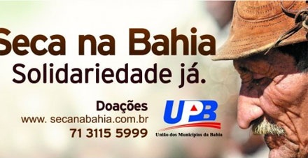UPB lança campanha Seca na Bahia Solidariedade Já!