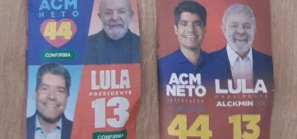 PF apreende santinhos que vinculam imagem de Neto a Lula