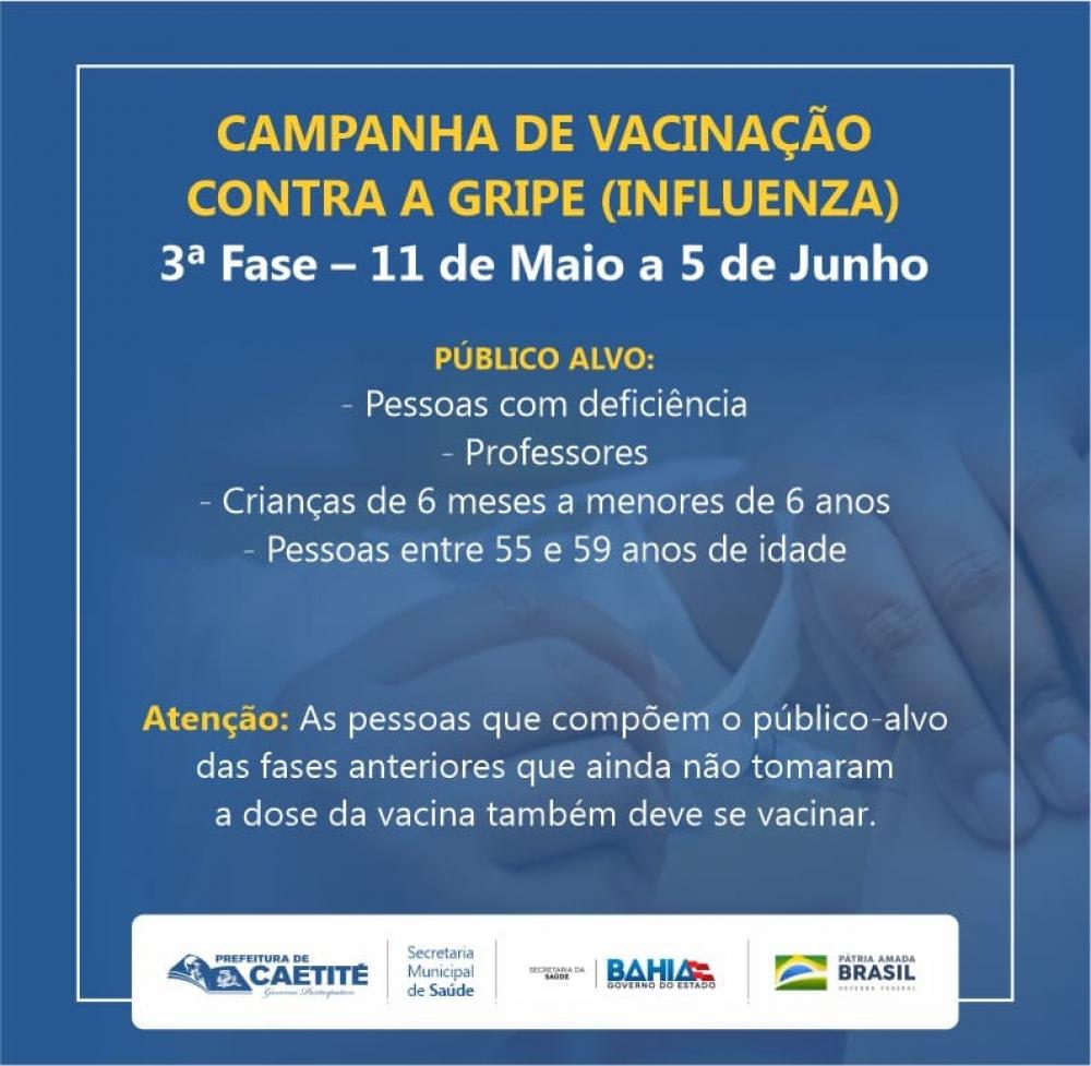 Quem deve tomar a vacina da gripe na terceira fase da campanha de 2020