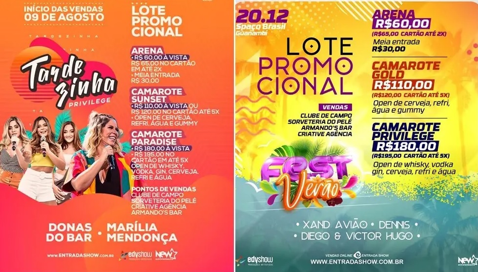 Guanambi: iniciadas as vendas do primeiro lote de ingressos para o ‘Tardezinha Privilege’ e ‘Fest Verão’