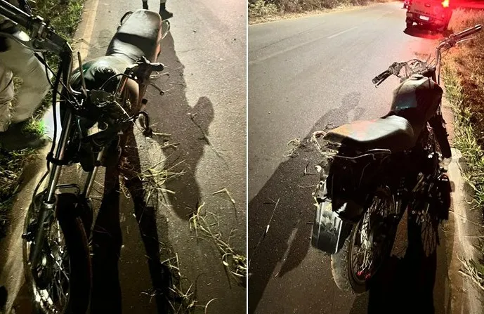 Jovem fica ferido após cair de moto durante fuga da polícia em Lagoa Real
