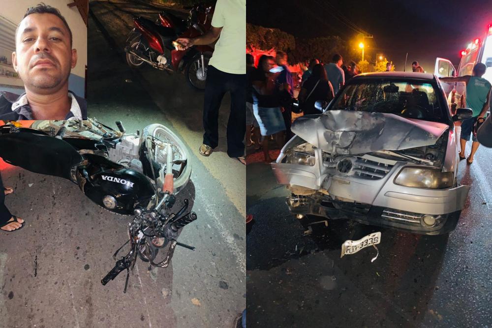 Homem morre após colisão entre carro e moto no bairro Ipanema, em Guanambi