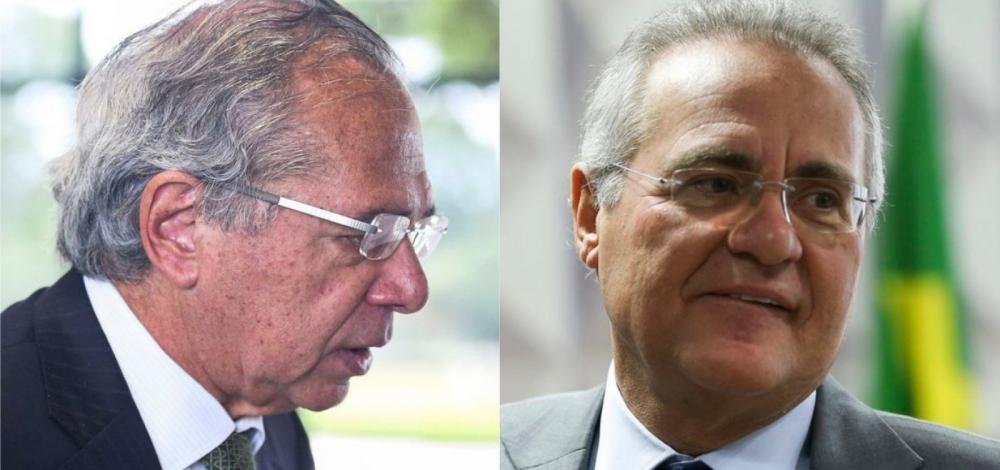 Paulo Guedes conversa com Renan Calheiros em jantar secreto