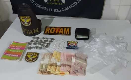 PM apreende drogas e prende traficante em Guanambi 