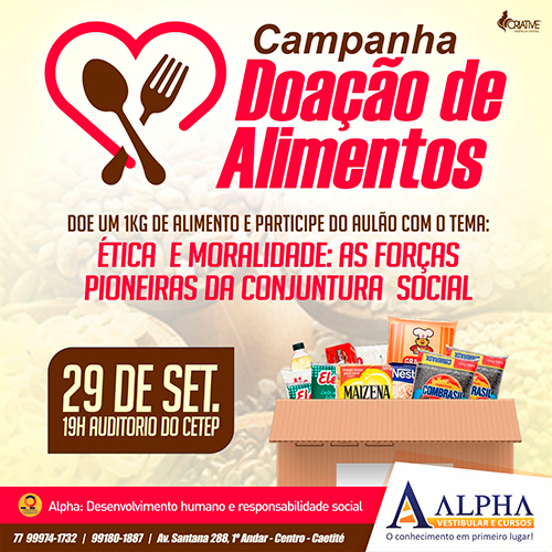 Alpha realiza Aulão Social com Arrecadação de Alimentos
