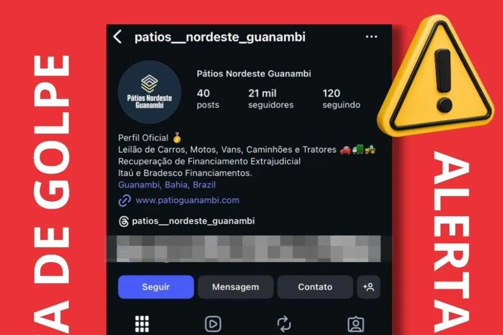 Golpistas usam nome de empresa de pátio e aplicam golpe de leilão falso em Guanambi