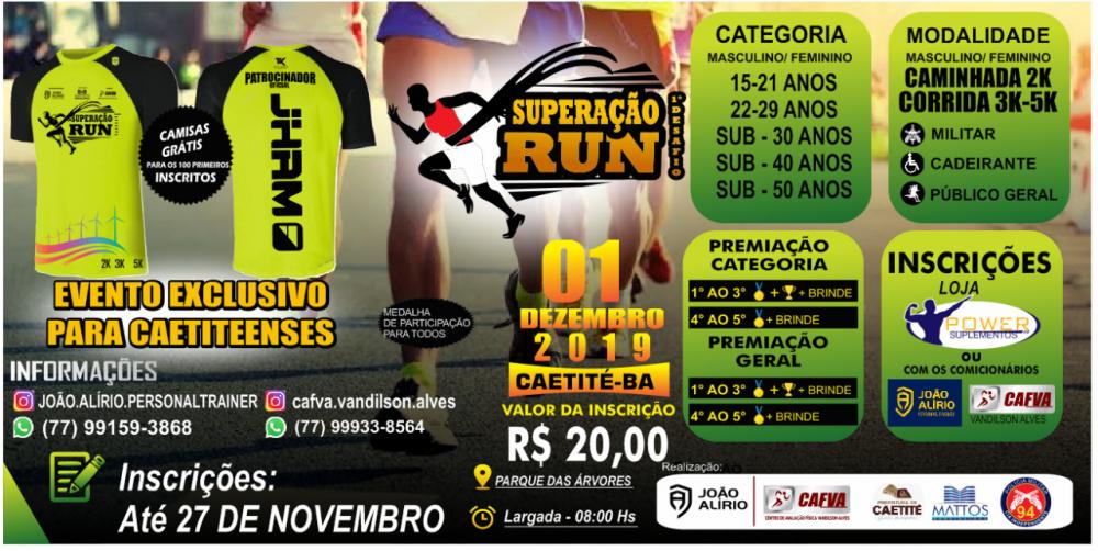 Inscrições abertas para o 1º Desafio Superação Run em Caetité