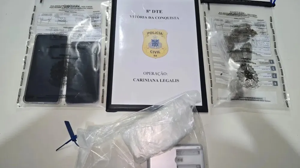 Operação da Polícia Civil prende suspeito de tráfico e apreende drogas em Vitória da Conquista
