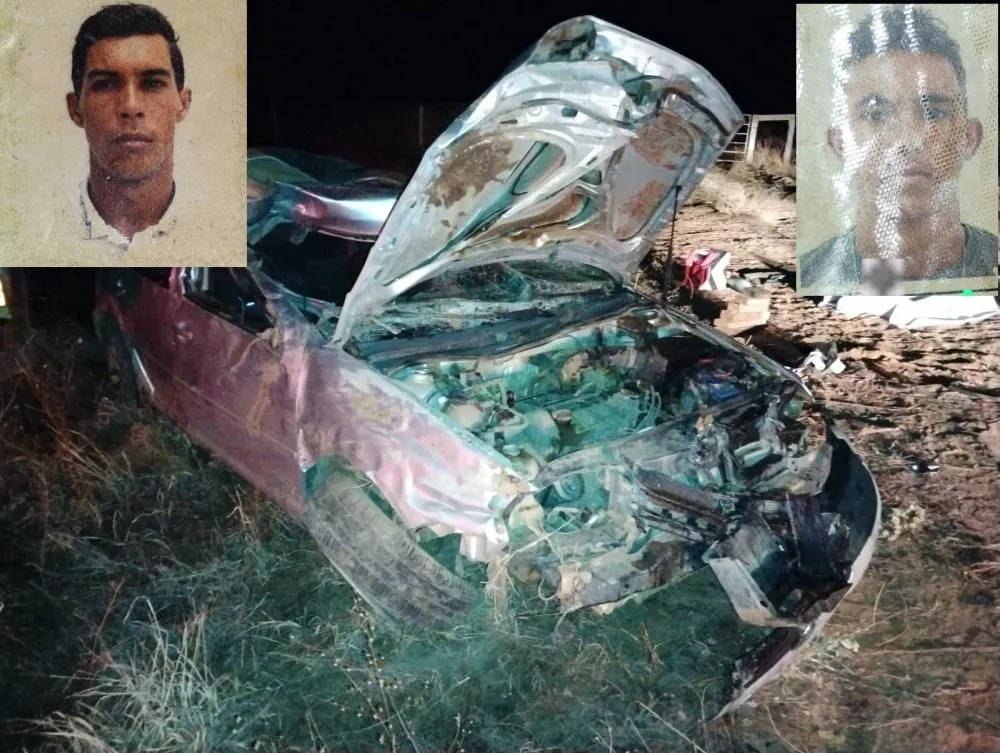 Dois morrem após carro bater em vaca na BR-122, em Guanambi