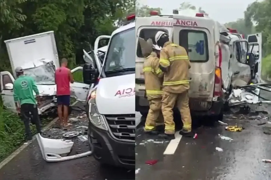 Ambulância de Ibirapitanga se envolve em acidente com caminhão na BR-415