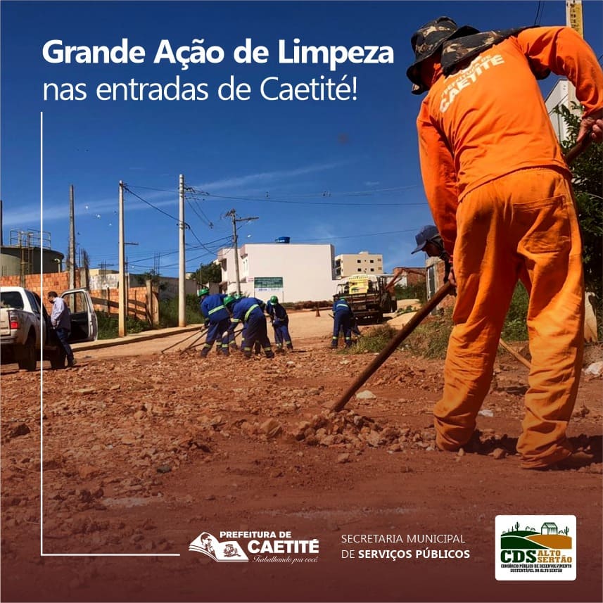 Prefeitura de Caetité inicia ação para limpeza de vias públicas nas entradas da cidade