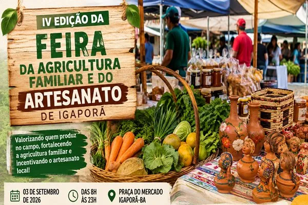 Igaporã realizará IV Feira da Agricultura Familiar e do Artesanato em setembro