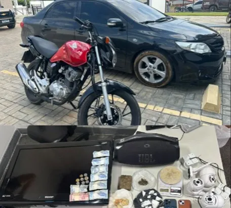 Drogas, carro de luxo e motocicleta são apreendidos durante ação policial em Igaporã