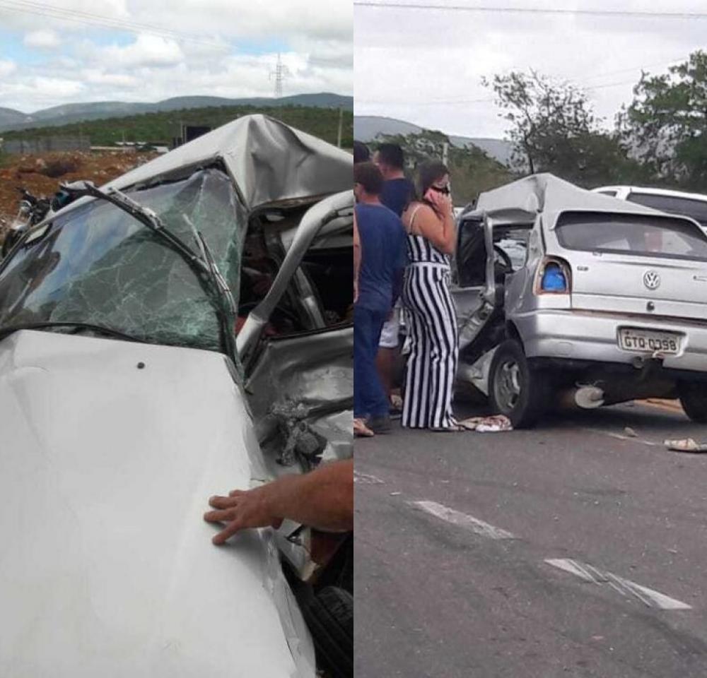 Colisão frontal entre carro de passeio e caminhão deixa duas pessoas mortas e mais três feridas em Brumado