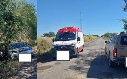 Três pessoas ficam feridas após carro capotar na BA‑160, em Iuiu