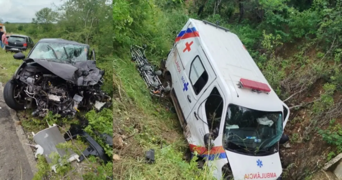 Ambulância de Igaporã se envolve em acidente em Contendas do Sincorá