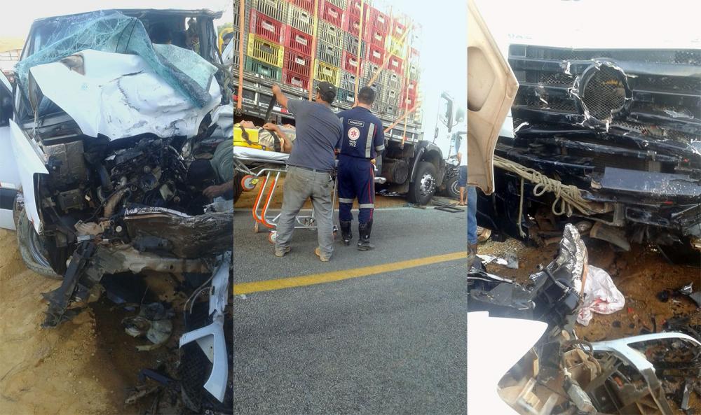 Grave acidente entre van de Riacho de Santana e caminhão deixa vários feridos na BR-430