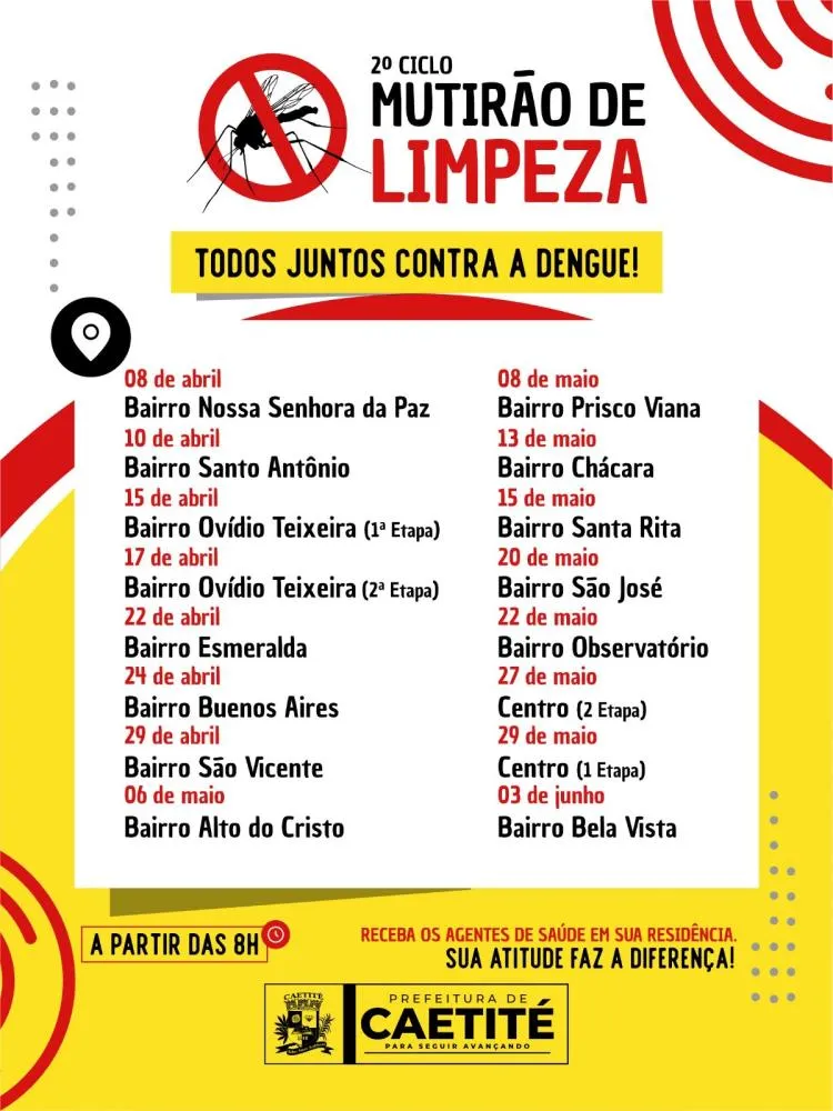 Prefeitura de Caetité inicia 2º ciclo de mutirão de limpeza para combater a dengue