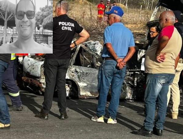 Aconteceu no sudoeste: Homem morre carbonizado após carro se chocar com carreta