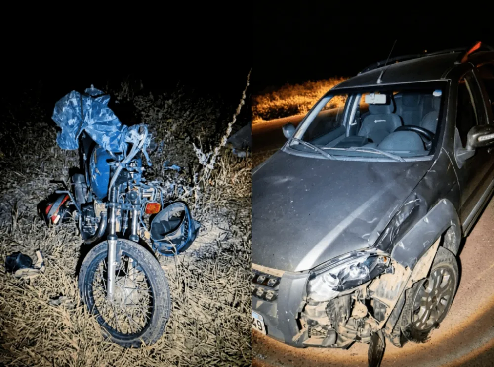 Colisão entre carro e moto deixa dois menores feridos na BA‑938, em Guanambi