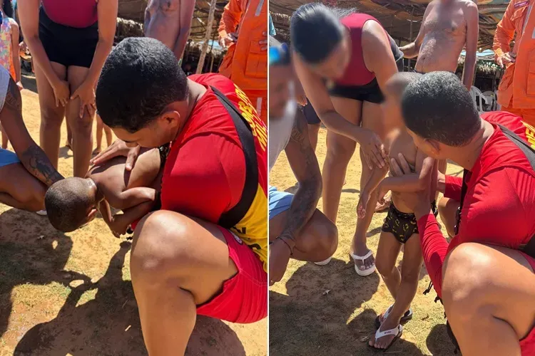 Bombeiros salvam criança engasgada em praia de Bom Jesus da Lapa