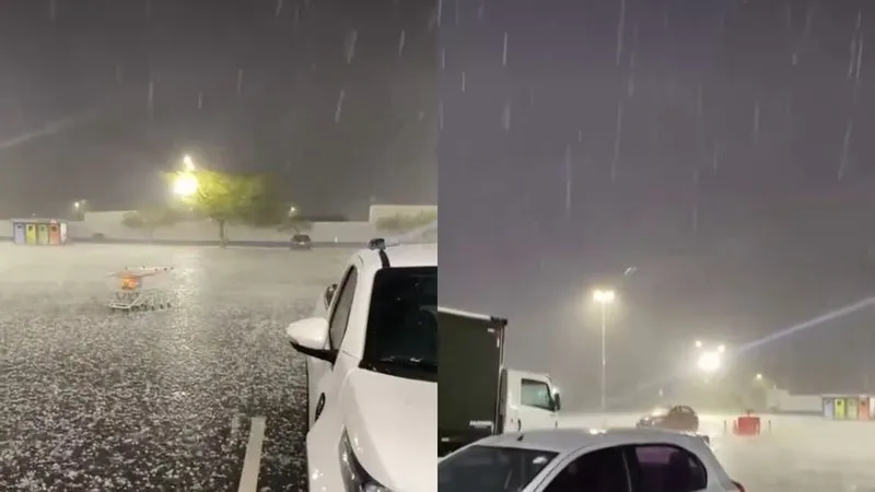 Chuva de granizo e vendaval causam estragos e deixam bairros sem energia em Vitória da Conquista