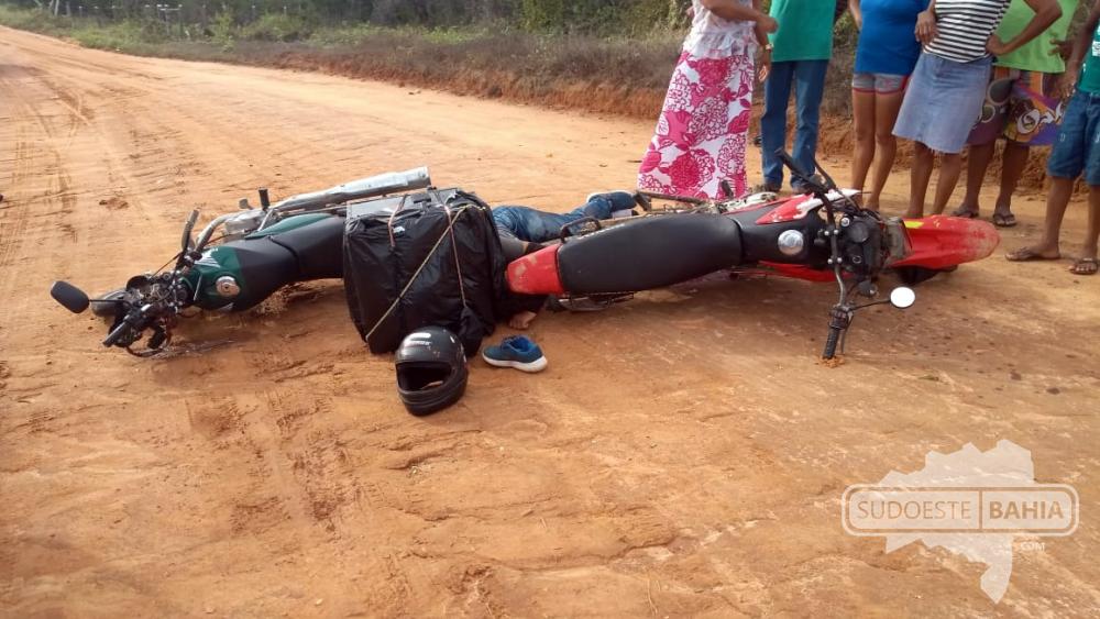 Colisão entre motos deixa duas pessoas feridas na zona rural de Palmas de Monte Alto