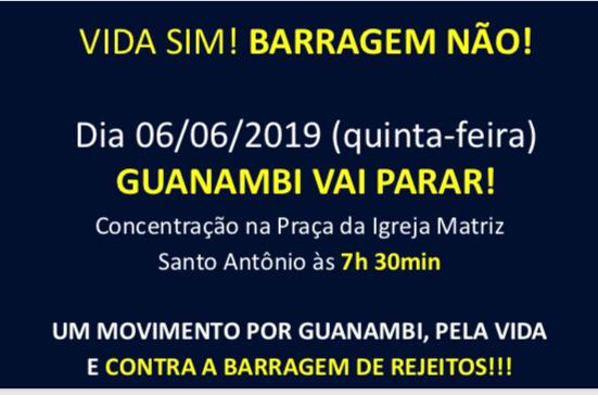 Guanambi: Movimento convoca população do município para protesto contra barragem da Bamin