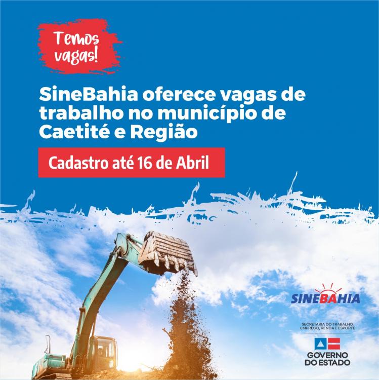 SineBahia está ofertando vaga para trabalhador da construção civil em Caetité e região