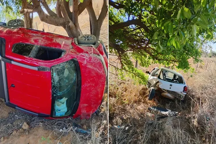 Colisão entre Strada e Gol deixa três feridos na BA-938, em Guanambi