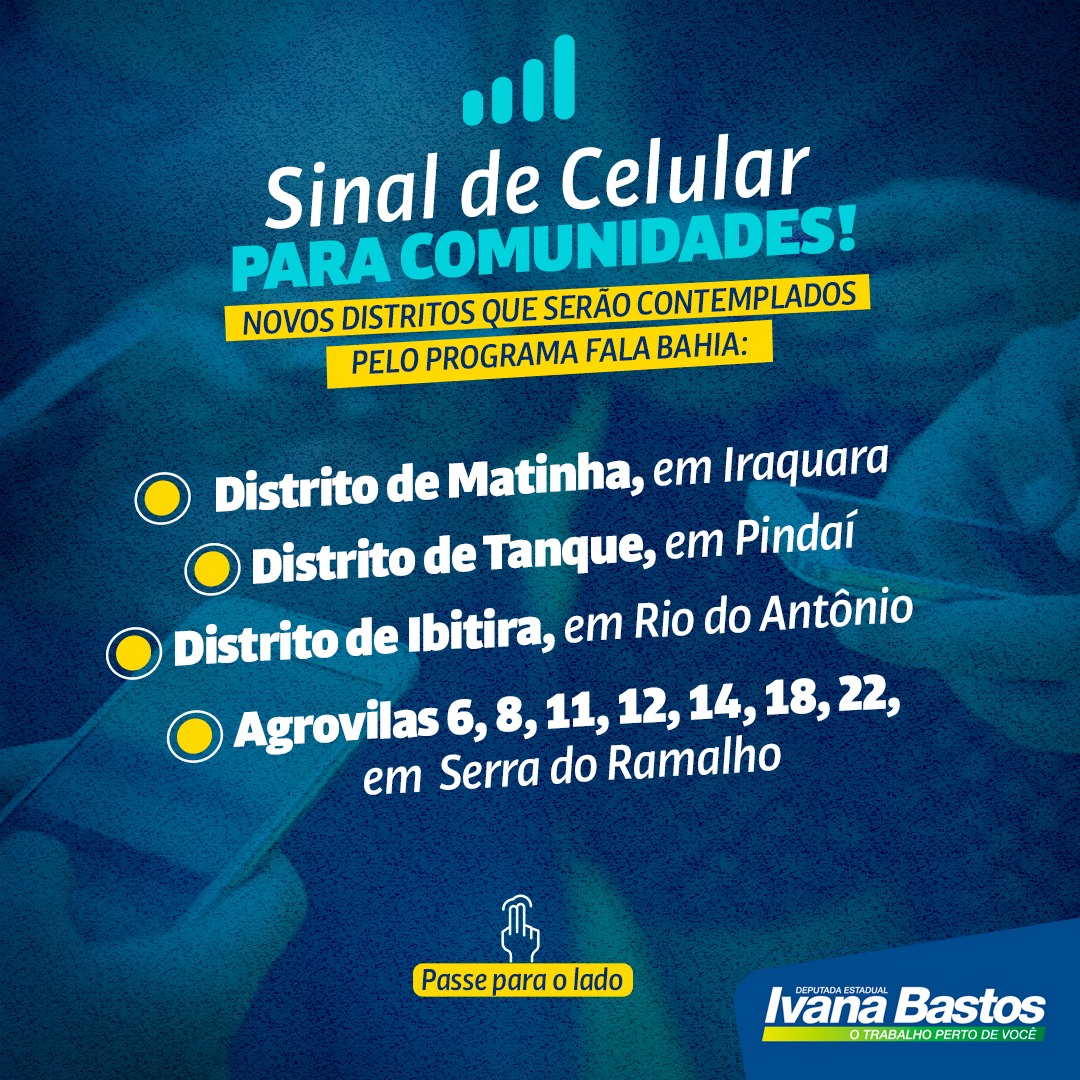 Ivana Bastos comemora a inclusão de mais municípios no Programa Fala Bahia