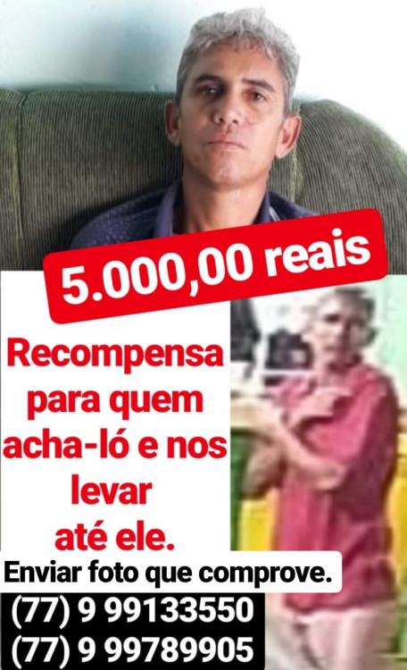 Desaparecido: Família oferece recompensa de R$ 5 mil para quem localizar Aramízio