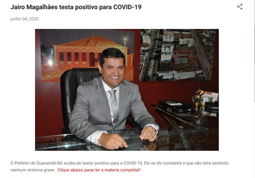 Guanambi: prefeito Jairo Magalhães é vítima de fake news