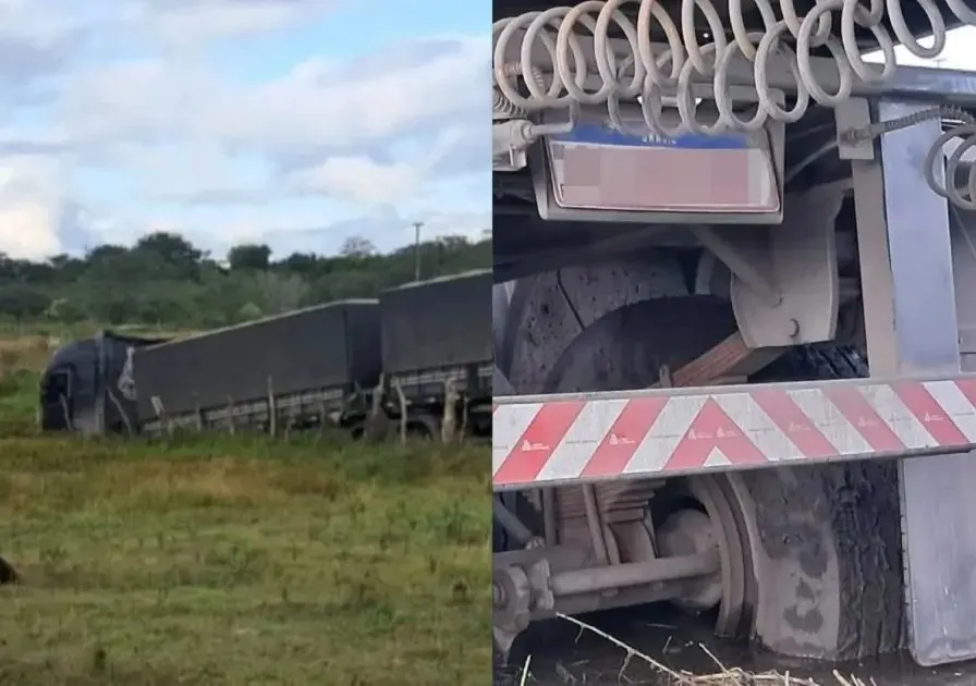 Caminhoneiro é feito refém e veículo acaba em lagoa em São Gonçalo dos Campos