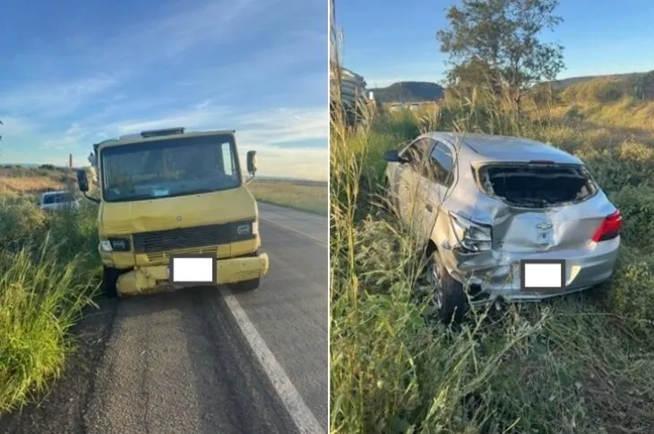 Colisão entre carro e caminhão é registrada na BR‑030, em Guanambi